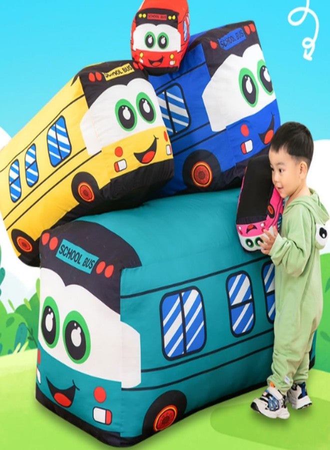 OUKEYI 11.8 Inch/30cm Car Plush Toy Simulation Bus Cute Cartoon Pillow Filling Car Plush Pillow Toy Gift Children's Birthday Party Gift (Green) - Image 4